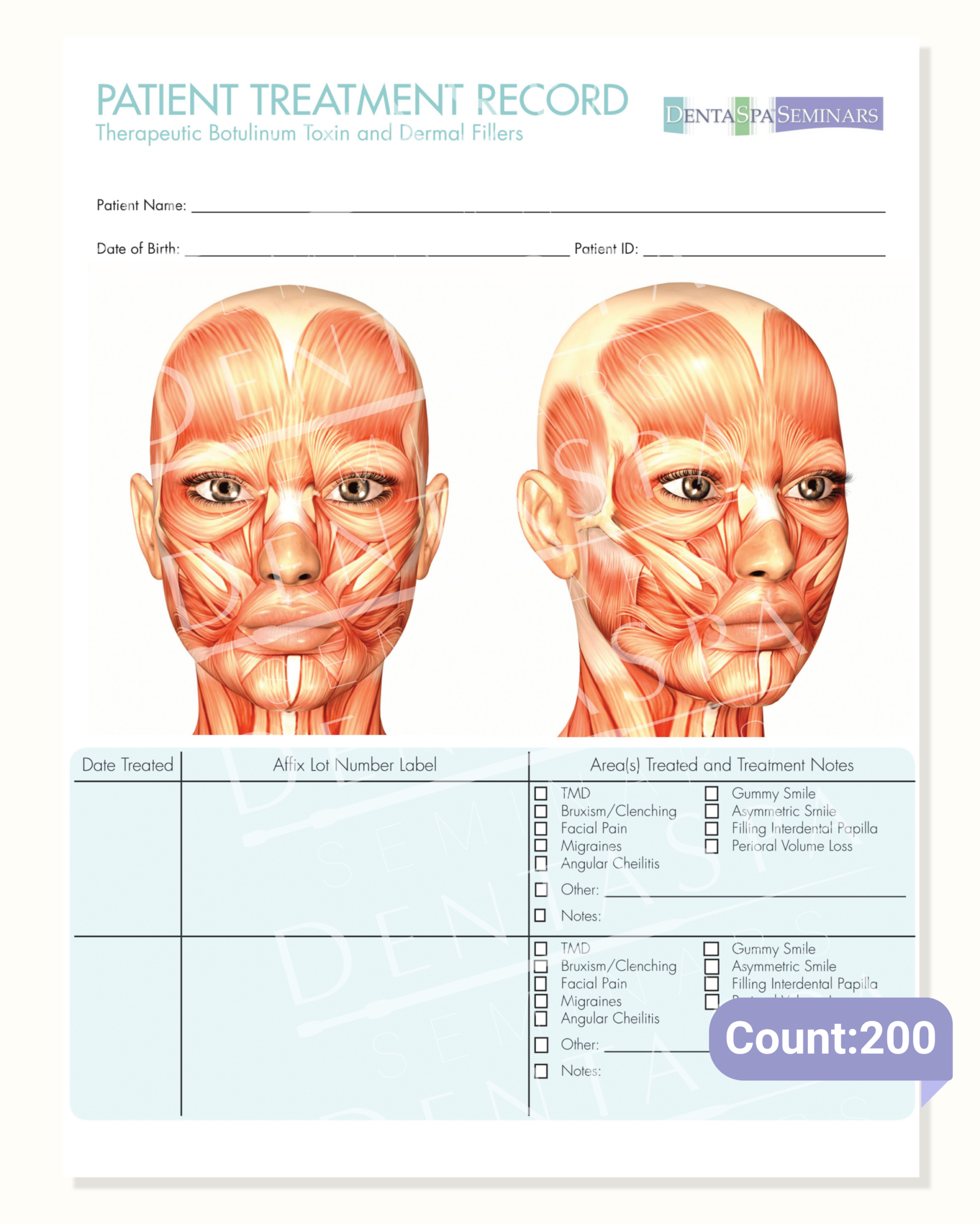 Botox and Dermal Filler record